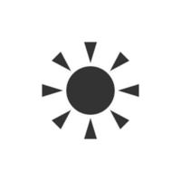 Sun icon in flat style. Sunlight sign vector illustration on white isolated background. Daylight business concept.