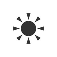 icono de sol en estilo plano. Ilustración de vector de signo de luz solar sobre fondo blanco aislado. concepto de negocio de luz diurna.