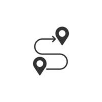 Map pin icon in flat style. gps navigation vector illustration on white isolated background. Locate position business concept.