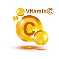 Vitamin C icon in flat style. Pill capsule vector illustration on white isolated background. Drug business concept.