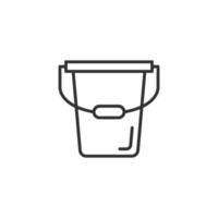 Bucket icon in flat style. Garbage pot vector illustration on white isolated background. Pail business concept.