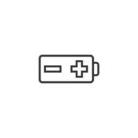 Battery charge icon in flat style. Power level vector illustration on white isolated background. Lithium accumulator business concept.