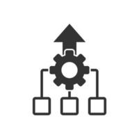 Improvement icon in flat style. Gear project vector illustration on white isolated background. Productivity business concept.