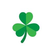 Three leaf clover icon in flat style. St Patricks Day vector illustration on white isolated background. Flower shape business concept.