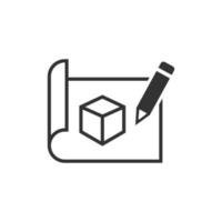 Prototype icon in flat style. Startup vector illustration on white isolated background. Model development business concept.