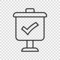 Checklist vector icon. Survey vector illustration in flat design on isolated background. Simple business concept pictogram.