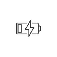 Battery charge icon in flat style. Power level vector illustration on white isolated background. Lithium accumulator business concept.