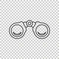 Binocular icon in flat style. Search vector illustration on white isolated background. Zoom business concept.