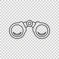 Binocular icon in flat style. Search vector illustration on white isolated background. Zoom business concept.