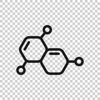 icono de ciencia en estilo plano. Ilustración de vector de células de ADN sobre fondo blanco aislado. concepto de negocio de evolución de moléculas.