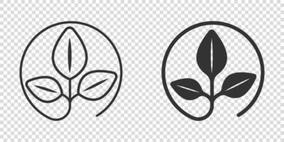 Leaf icon in flat style. Plant vector illustration on white isolated background. Flower sign business concept.