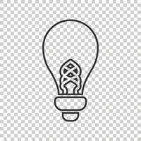 Light bulb icon in flat style. Lightbulb vector illustration on white isolated background. Energy lamp sign business concept.