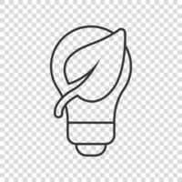 Light bulb icon in flat style. Lightbulb vector illustration on white isolated background. Energy lamp sign business concept.