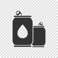 Soda can icon in flat style. Drink bottle vector illustration on isolated background. Beverage sign business concept.