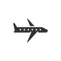 Plane icon in flat style. Airplane vector illustration on white isolated background. Flight airliner business concept.