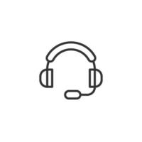 Helpdesk icon in flat style. Headphone vector illustration on white isolated background. Chat operator business concept.