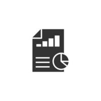 Financial statement icon in flat style. Document vector illustration on white isolated background. Report business concept.