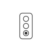 Semaphore icon in flat style. Traffic light vector illustration on white isolated background. Crossroads business concept.