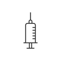 Syringe icon in flat style. Inject needle vector illustration on white isolated background. Drug dose business concept.