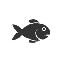 Fish icon in flat style. Seafood vector illustration on white isolated background. Sea animal business concept.