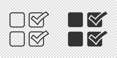 Checklist document icon in flat style. Survey vector illustration on white isolated background. Check mark choice business concept.