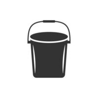 Bucket icon in flat style. Garbage pot vector illustration on white isolated background. Pail business concept.