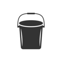 Bucket icon in flat style. Garbage pot vector illustration on white isolated background. Pail business concept.