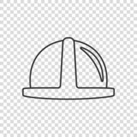 Construction helmet icon in flat style. Safety cap vector illustration on isolated background. Worker hat sign business concept.