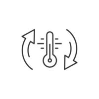 icono de control de temperatura del termómetro en estilo plano. Ilustración de vector de equilibrio meteorológico sobre fondo blanco aislado. concepto de negocio de temperatura fría y caliente.