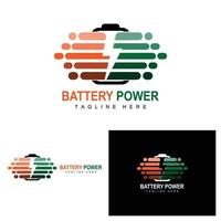 diseño del logotipo de la batería, ilustración de carga de tecnología, vector de marca de la empresa