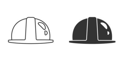 icono de casco de construcción en estilo plano. tapa de seguridad ilustración vectorial sobre fondo aislado. concepto de negocio de signo de sombrero de trabajador. vector