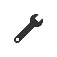 Wrench icon in flat style. Spanner key vector illustration on white isolated background. Repair equipment business concept.