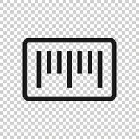 Barcode icon in flat style. Product distribution vector illustration on white isolated background. Bar code business concept.