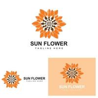 Sunflower Logo Design, Ornamental Plant Garden Plant Icon Vector, Company Product Brand vector