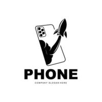 logotipo de smartphone, vector de electrónica de comunicación, diseño de teléfono moderno, para símbolo de marca de empresa