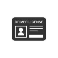 Driver license icon in flat style. Id card vector illustration on white isolated background. Identity business concept.