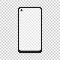 Smartphone blank screen icon in flat style. Mobile phone vector illustration on white isolated background. Telephone business concept.