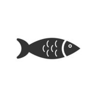 Fish icon in flat style. Seafood vector illustration on white isolated background. Sea animal business concept.