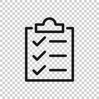 To do list icon in flat style. Document checklist vector illustration on white isolated background. Notepad check mark business concept.
