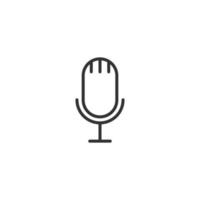 Microphone icon in flat style. Studio mike vector illustration on white isolated background. Audio record business concept.