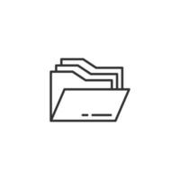 File folder icon in flat style. Documents archive vector illustration on isolated background. Storage business concept.