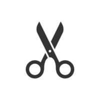 Scissor icon in flat style. Cut equipment vector illustration on white isolated background. Cutter business concept.