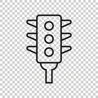 Semaphore icon in flat style. Traffic light vector illustration on white isolated background. Crossroads business concept.