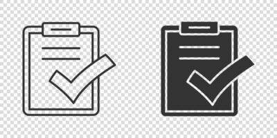 icono de lista de verificación de documentos en estilo plano. informar ilustración vectorial sobre fondo blanco aislado. concepto de negocio de hoja de papel. vector