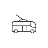 Trolleybus icon in flat style. Trolley bus vector illustration on white isolated background. Autobus vehicle business concept.