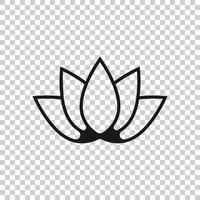 Lotus icon in flat style. Flower leaf vector illustration on white isolated background. Blossom plant business concept.