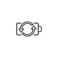 Battery charge icon in flat style. Power level vector illustration on white isolated background. Lithium accumulator business concept.