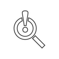 Risk analysis icon in flat style. Exclamation magnifier vector illustration on white isolated background. Attention business concept.
