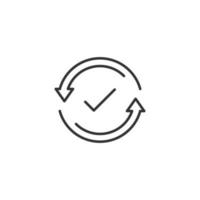 Check mark sign icon in flat style. Confirm button vector illustration on white isolated background. Accepted business concept.