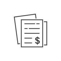 Financial statement icon in flat style. Document vector illustration on white isolated background. Report business concept.